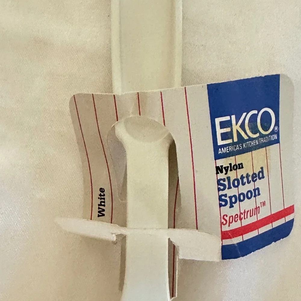 EKCO Slotted Spoon White NEW Vintage 1986 Nylon Spectrum Made in USA